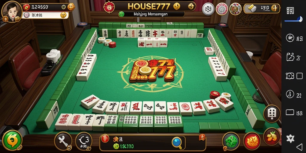 Screenshot HOUSE777 menampilkan aksi seru dalam permainan Mahjong.