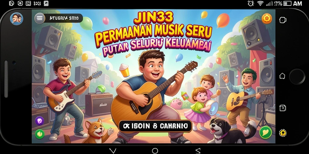 Screenshot utama JIN33 menampilkan gameplay seru dalam permainan musik.