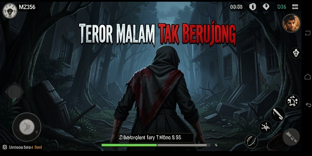 Screenshot menampilkan aksi menegangkan dalam MZ356 yang penuh dengan elemen horor.