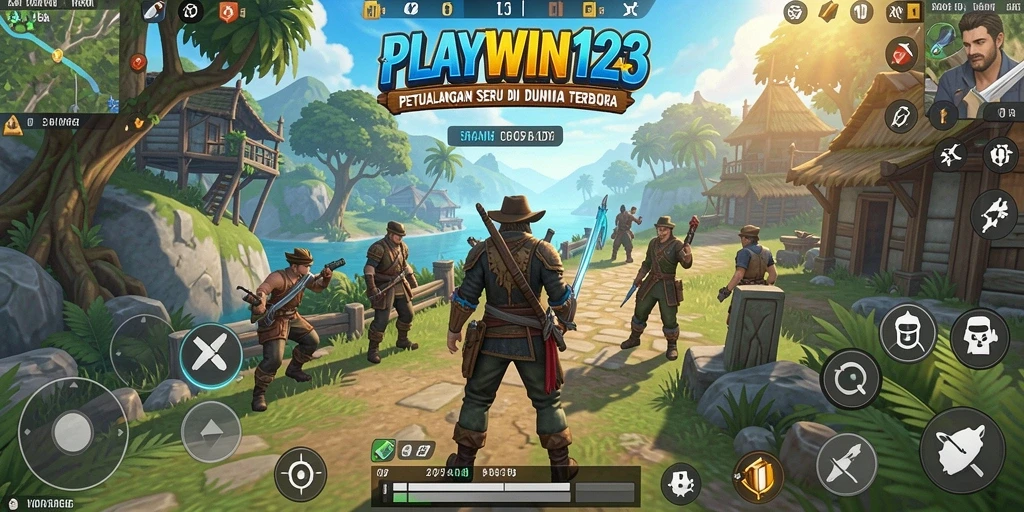 Tangkapan layar utama dari PLAYWIN123 menampilkan dunia terbuka yang luas dan memukau.