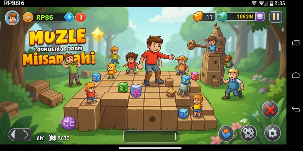 Tampilan gameplay Puzzle yang menantang dan menarik di RP886.