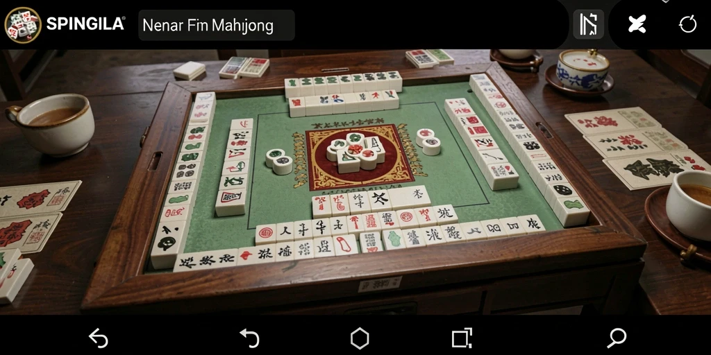 Tampilan gameplay menarik SPINGILA dengan desain Mahjong yang menyenangkan.