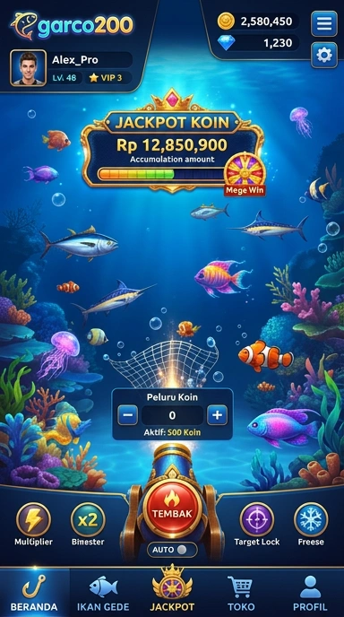 Tampilan antarmuka pengguna garco200 yang modern dan sederhana.